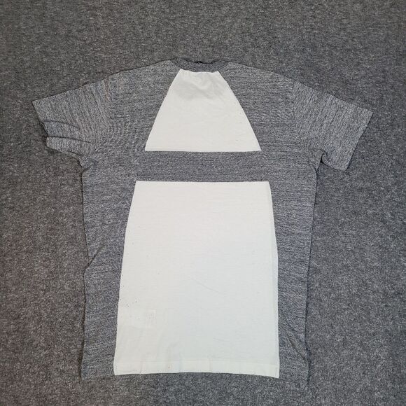 Dsquared2 Panel Logo Distressed Mens T-shirt Size S White Gray Short Sleeve - Picture 2 of 10